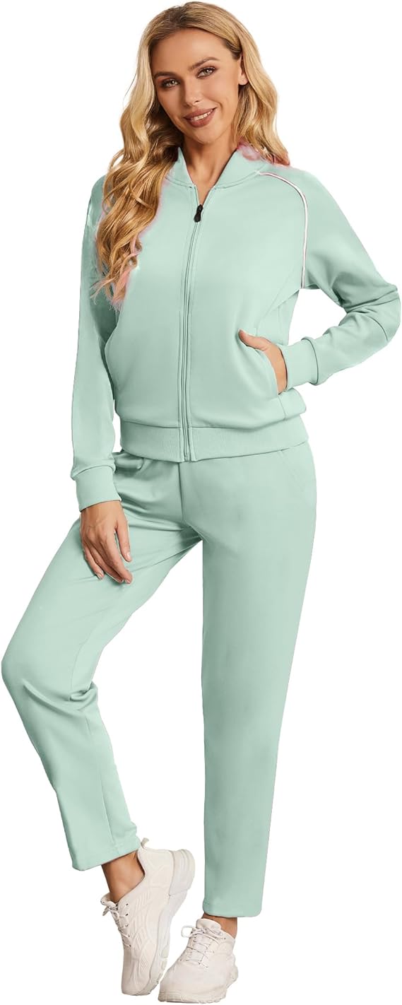 Dames trainingspak 2-delig, lange mouwen, ritssluiting