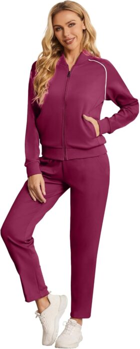 Dames trainingspak 2-delig, lange mouwen, ritssluiting