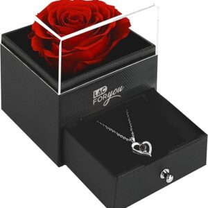 Eeuwige roos met sieraden