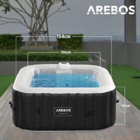 Arebos Whirlpool | 154 x 154 cm | met ledverlichting