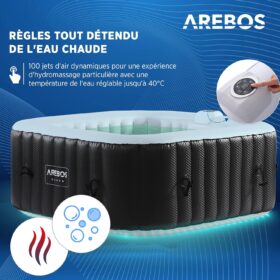 Arebos Whirlpool | 154 x 154 cm | met ledverlichting
