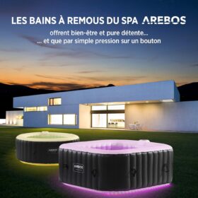 Arebos Whirlpool | 154 x 154 cm | met ledverlichting