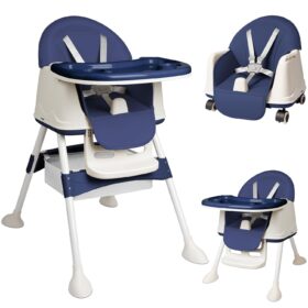 3-in-1 Hoge Stoel, Babyzitje, Tafel & Loopwagen