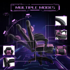 Ergonomische Gamingstoel met Ottomaan Armleuningen