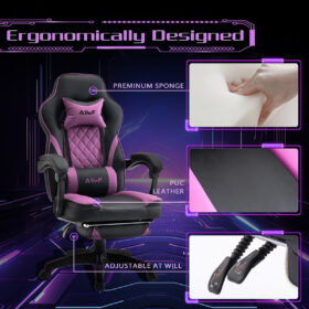 Ergonomische Gamingstoel met Ottomaan Armleuningen
