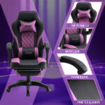 Ergonomische Gamingstoel met Ottomaan Armleuningen