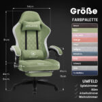 Ergonomische Gaming & Bureaustoel met Uitschuifbare Voetensteun