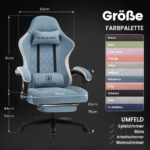 Ergonomische Gaming & Bureaustoel met Uitschuifbare Voetensteun