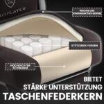 Ergonomische Gaming & Bureaustoel met Uitschuifbare Voetensteun