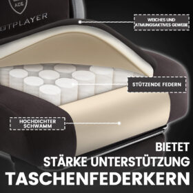 Ergonomische Gaming & Bureaustoel met Uitschuifbare Voetensteun