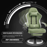 Ergonomische Gaming & Bureaustoel met Uitschuifbare Voetensteun