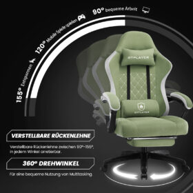 Ergonomische Gaming & Bureaustoel met Uitschuifbare Voetensteun