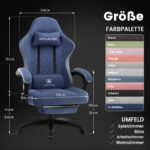 Ergonomische Gaming & Bureaustoel met Uitschuifbare Voetensteun