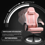 Ergonomische Gaming & Bureaustoel met Uitschuifbare Voetensteun