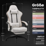 Ergonomische Gaming & Bureaustoel met Uitschuifbare Voetensteun