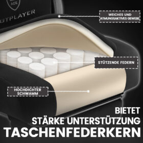 Ergonomische Gaming & Bureaustoel met Uitschuifbare Voetensteun