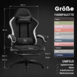 Ergonomische Gaming & Bureaustoel met Uitschuifbare Voetensteun