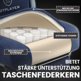 Ergonomische Gaming & Bureaustoel met Uitschuifbare Voetensteun