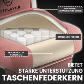 Ergonomische Gaming & Bureaustoel met Uitschuifbare Voetensteun