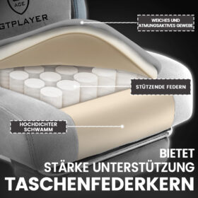 Ergonomische Gaming & Bureaustoel met Uitschuifbare Voetensteun