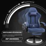 Ergonomische Gaming & Bureaustoel met Uitschuifbare Voetensteun