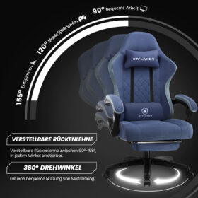 Ergonomische Gaming & Bureaustoel met Uitschuifbare Voetensteun