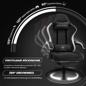Ergonomische Gaming & Bureaustoel met Uitschuifbare Voetensteun