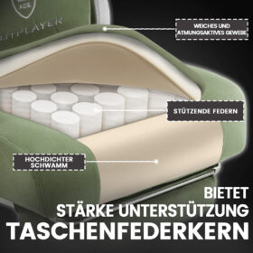 Ergonomische Gaming & Bureaustoel met Uitschuifbare Voetensteun