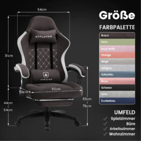 Ergonomische Gaming & Bureaustoel met Uitschuifbare Voetensteun