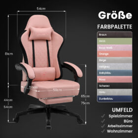 Ergonomische Gaming & Bureaustoel met Uitschuifbare Voetensteun