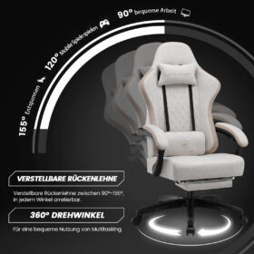 Ergonomische Gaming & Bureaustoel met Uitschuifbare Voetensteun