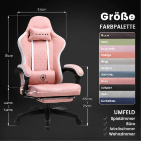 Ergonomische Gaming & Bureaustoel met Uitschuifbare Voetensteun