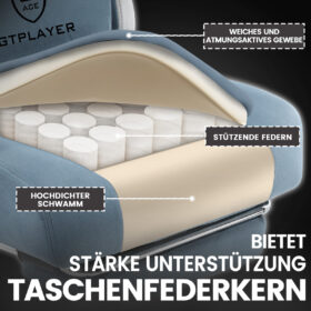 Ergonomische Gaming & Bureaustoel met Uitschuifbare Voetensteun