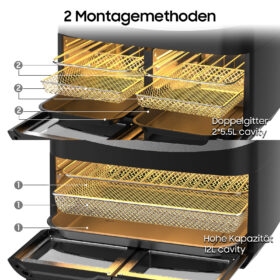 12L Hot Air Fryer Dubbele Kamer Airfryer