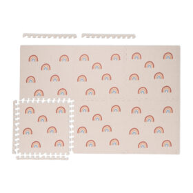 6 x Regenboog Puzzelmat in Roze