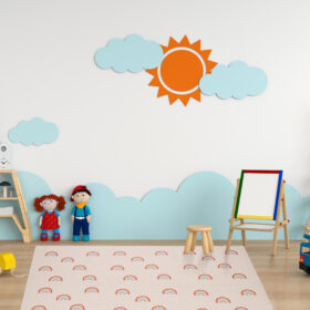 6 x Regenboog Puzzelmat in Roze