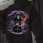 Zware 100% Gothic Grim Reaper Print Hoodie