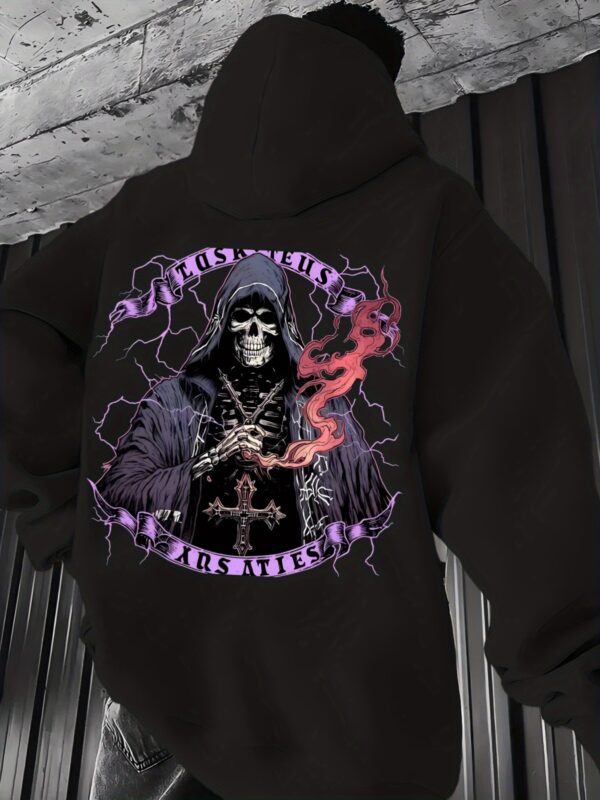 Zware 100% Gothic Grim Reaper Print Hoodie