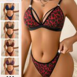 Set van 8 damesbh's met een trendy luipaarddesign