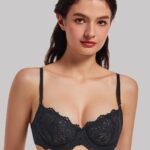 MELENECA Dames Plus Size Doorzichtige Balconette Push-Up BH