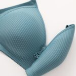 4-delige set plus size gestreepte en effen comfortabele bh's