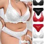 6-delig Dames Plus Size Sexy Lingerie Set