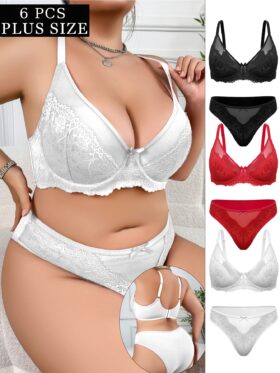6-delig Dames Plus Size Sexy Lingerie Set