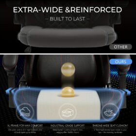 Gamingstoel in race-stijl met lendensteun en een gewichtscapaciteit van 181,44 kg