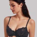 MELENECA Dames Plus Size Doorzichtige Balconette Push-Up BH