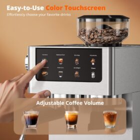 De 20Bar espressomachine is uitgerust met een conische molen