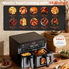 10L Luchtfriteuse-oven met dubbele mand