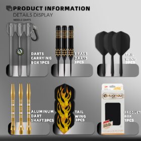 25g 1-delige koperen dartset met aluminium schacht en flight