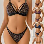 Set van 8 damesbh's met een stijlvolle luipaardprint