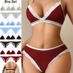 16-delige Sexy Deep-V Elegante Kanten Dames BH Set Verstelbare Bandjes